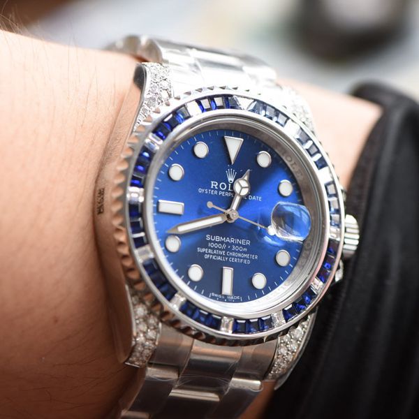 独家【 copy customized 真钻蓝水鬼罗志祥同款】 Rolex  top  Replica Copy  Submariner 型116619LB-97209 Watches 