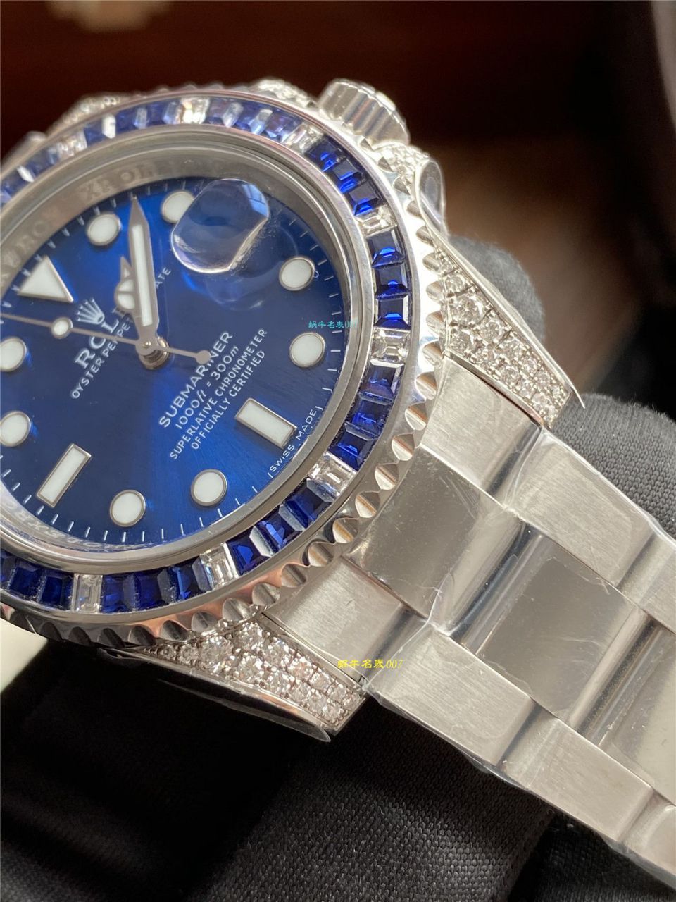 独家【 copy customized 真钻蓝水鬼罗志祥同款】 Rolex  top  Replica Copy  Submariner 型116619LB-97209 Watches  / R620