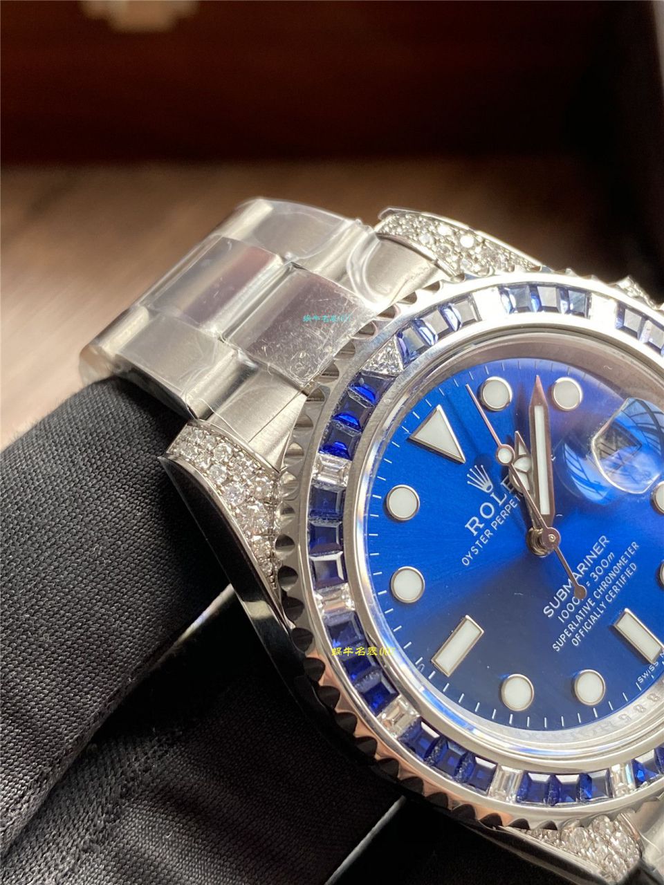 独家【 copy customized 真钻蓝水鬼罗志祥同款】 Rolex  top  Replica Copy  Submariner 型116619LB-97209 Watches  / R620