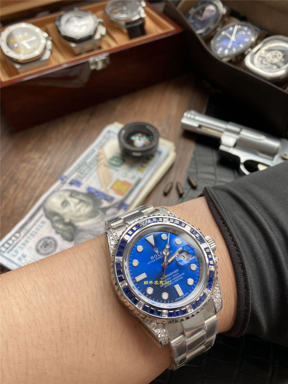 独家【 copy customized 真钻蓝水鬼罗志祥同款】 Rolex  top  Replica Copy  Submariner 型116619LB-97209 Watches  / R620