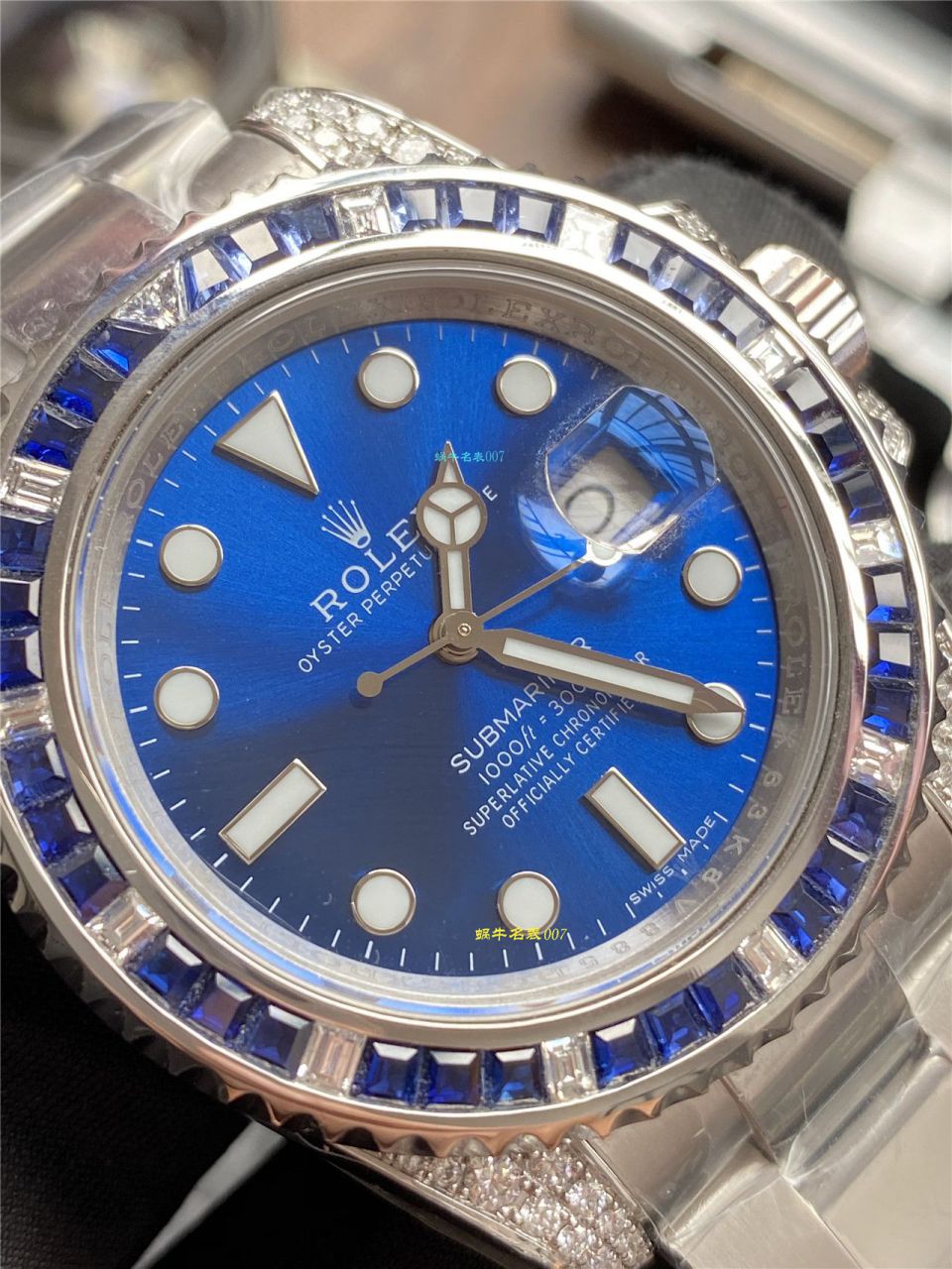 独家【 copy customized 真钻蓝水鬼罗志祥同款】 Rolex  top  Replica Copy  Submariner 型116619LB-97209 Watches  / R620