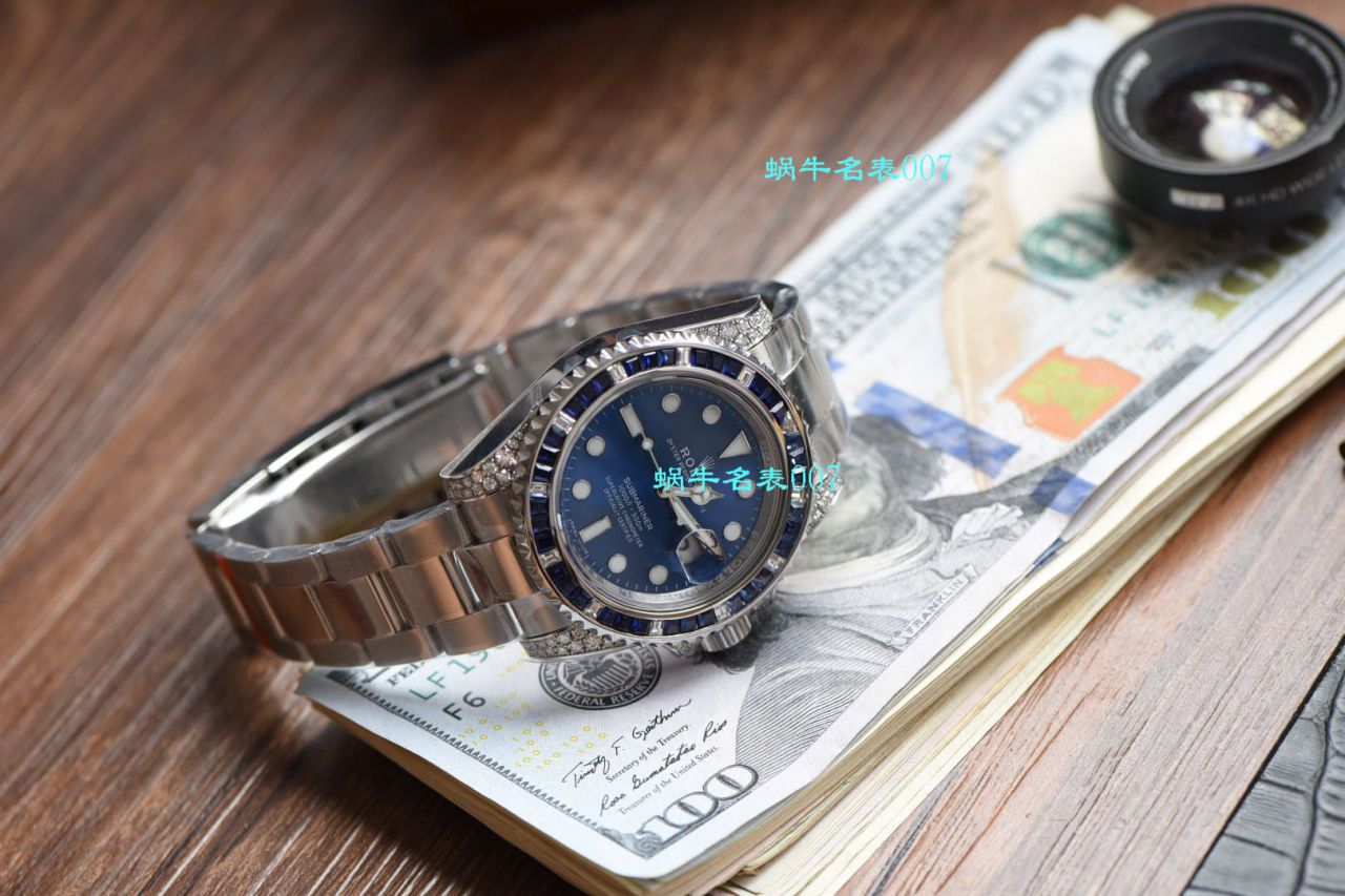 独家【 copy customized 真钻蓝水鬼罗志祥同款】 Rolex  top  Replica Copy  Submariner 型116619LB-97209 Watches  / R620