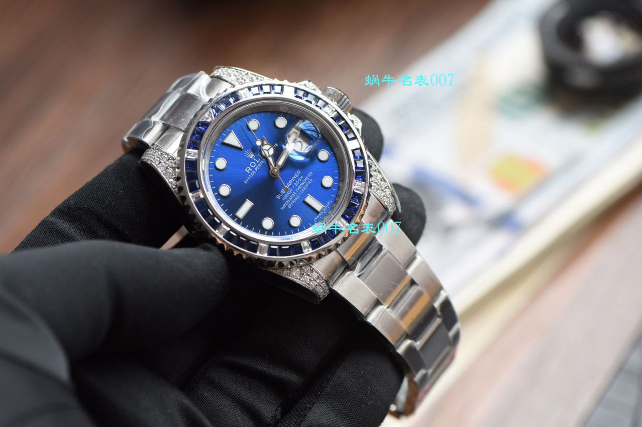 独家【 copy customized 真钻蓝水鬼罗志祥同款】 Rolex  top  Replica Copy  Submariner 型116619LB-97209 Watches  / R620