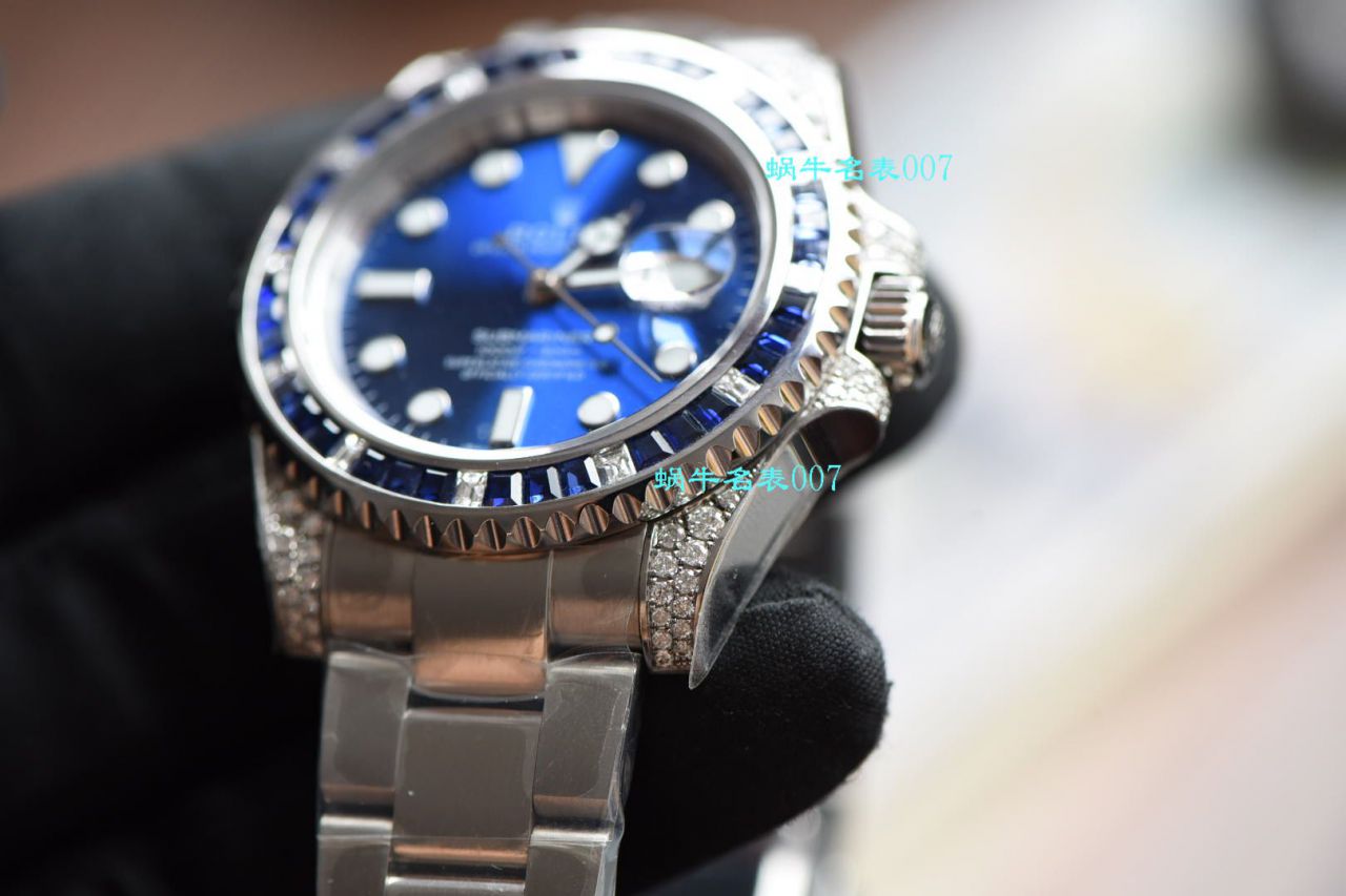独家【 copy customized 真钻蓝水鬼罗志祥同款】 Rolex  top  Replica Copy  Submariner 型116619LB-97209 Watches  / R620