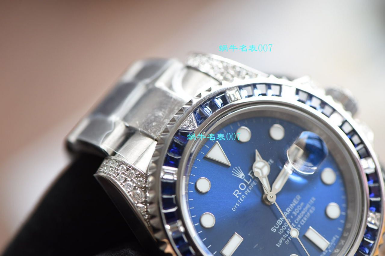独家【 copy customized 真钻蓝水鬼罗志祥同款】 Rolex  top  Replica Copy  Submariner 型116619LB-97209 Watches  / R620