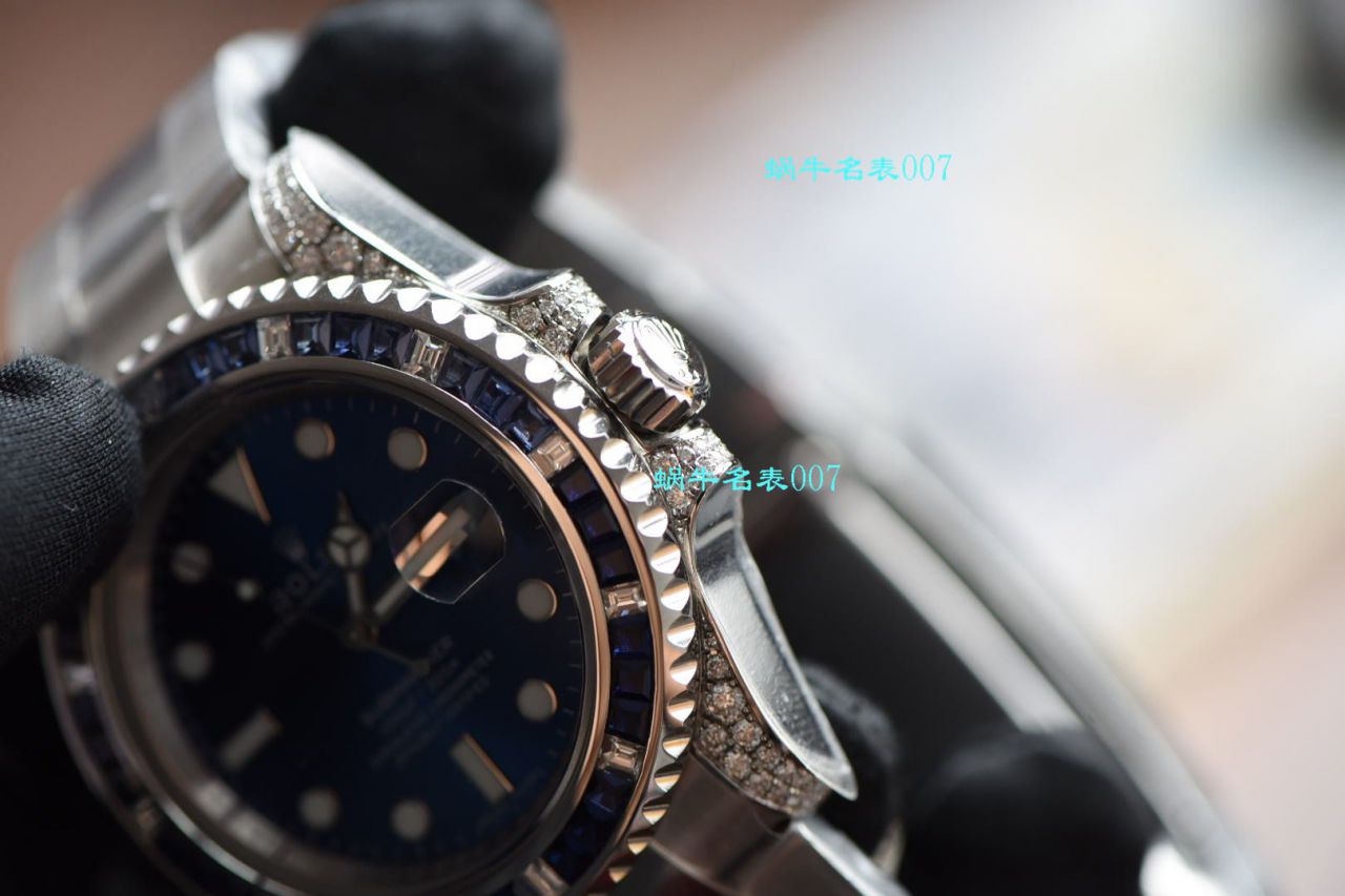 独家【 copy customized 真钻蓝水鬼罗志祥同款】 Rolex  top  Replica Copy  Submariner 型116619LB-97209 Watches  / R620