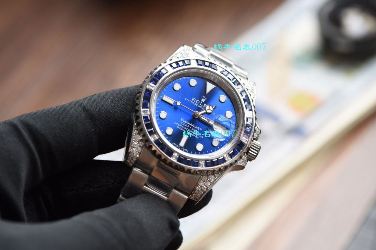 独家【 copy customized 真钻蓝水鬼罗志祥同款】 Rolex  top  Replica Copy  Submariner 型116619LB-97209 Watches  / R620