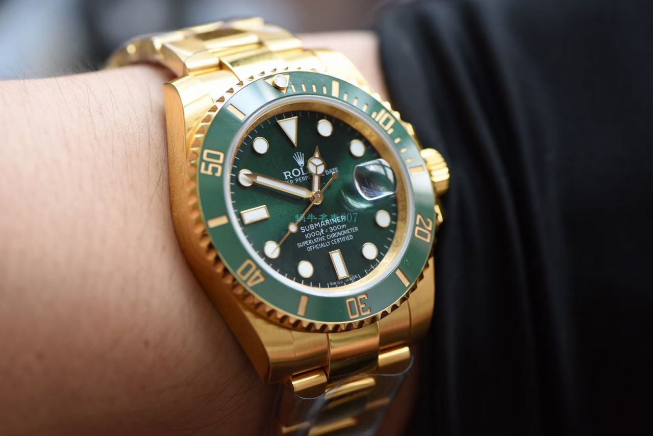  TOP  copy customized N Factory V10版本 Rolex  Submariner 全包金18K通体包金 / R622