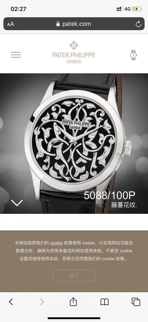 FL Factory  PATEK PHILIPPE  Replica Watches 古典表系列5088/100P藤蔓花纹 / BD311