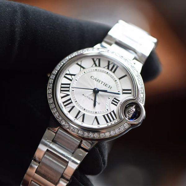 【后加工 TOP  copy customized 真钻】 Cartier  蓝气球系列33毫米W4BB0016 Replica Copy 女士 wrist watches   
