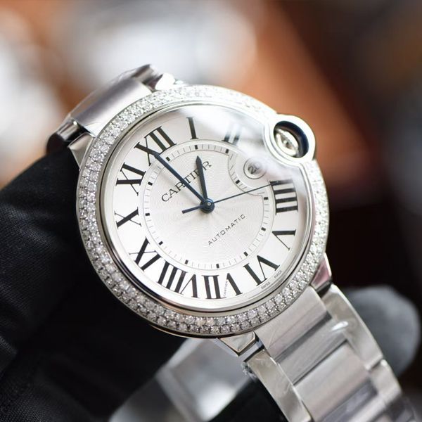 【后加工 TOP  copy customized 真钻】 Cartier  蓝气球 top  Replica Copy WE9009Z3男士 Watches 42毫米 wrist watches  
