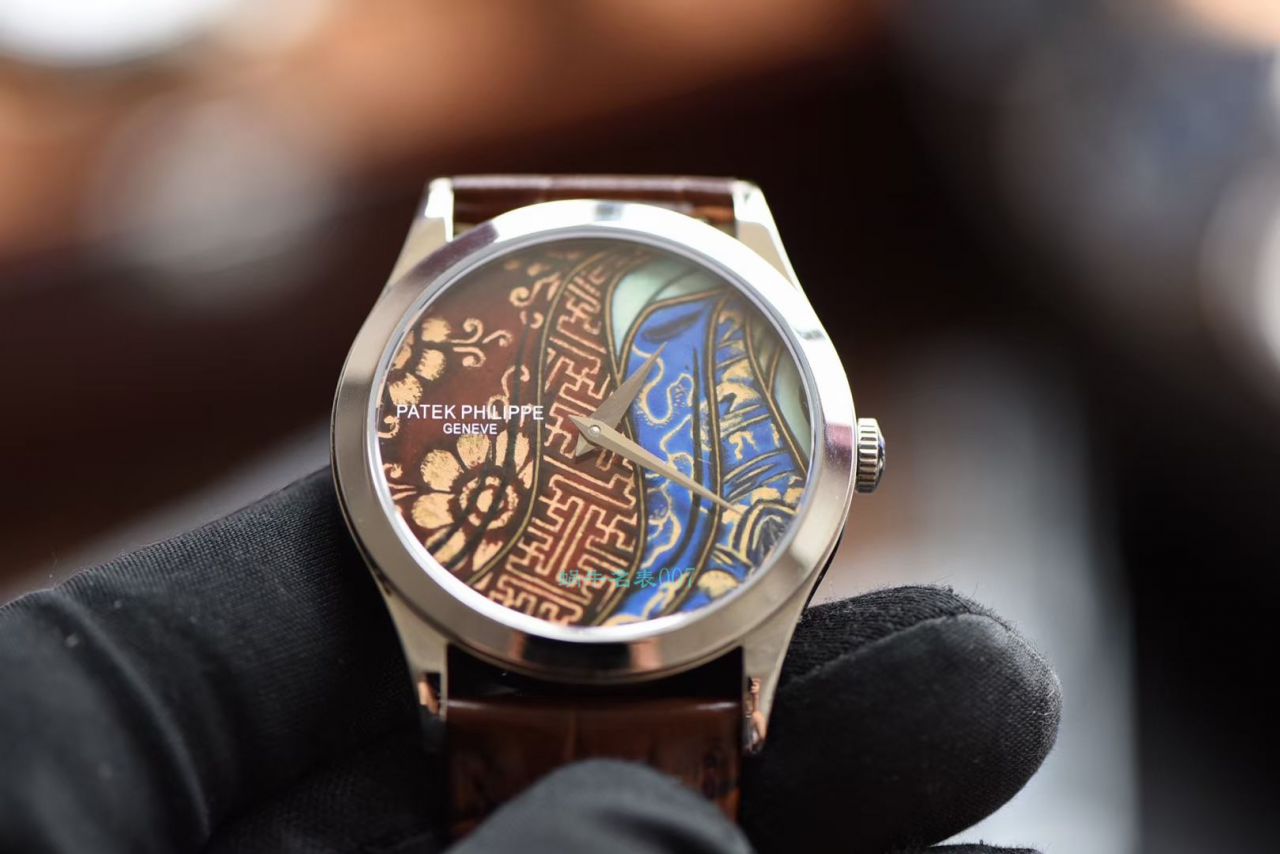 FL Factory  top  Replica Copy  Watches  PATEK PHILIPPE 珍稀工艺珐琅5077P-102《不丹六色织品》，5077P-103《不丹八色织品》 wrist watches  / BD316