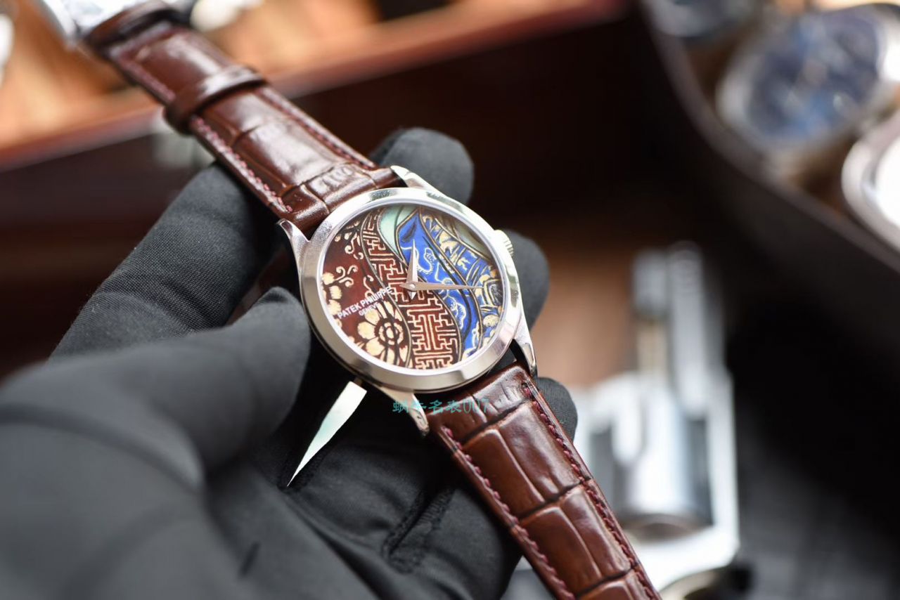 FL Factory  top  Replica Copy  PATEK PHILIPPE 珍稀工艺系列珐琅面5077P-103不丹八色织品 wrist watches  / BD318