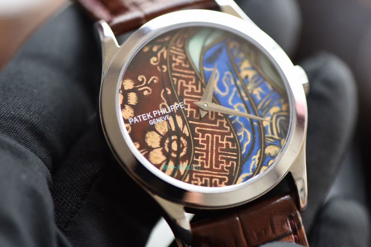 FL Factory  top  Replica Copy  PATEK PHILIPPE 珍稀工艺系列珐琅面5077P-103不丹八色织品 wrist watches  / BD318