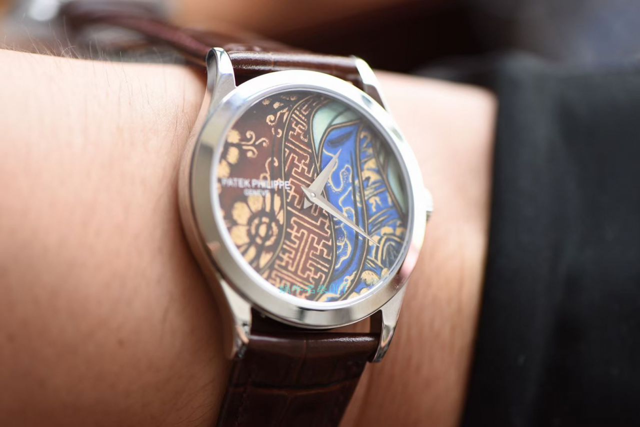 FL Factory  top  Replica Copy  PATEK PHILIPPE 珍稀工艺系列珐琅面5077P-103不丹八色织品 wrist watches  / BD318
