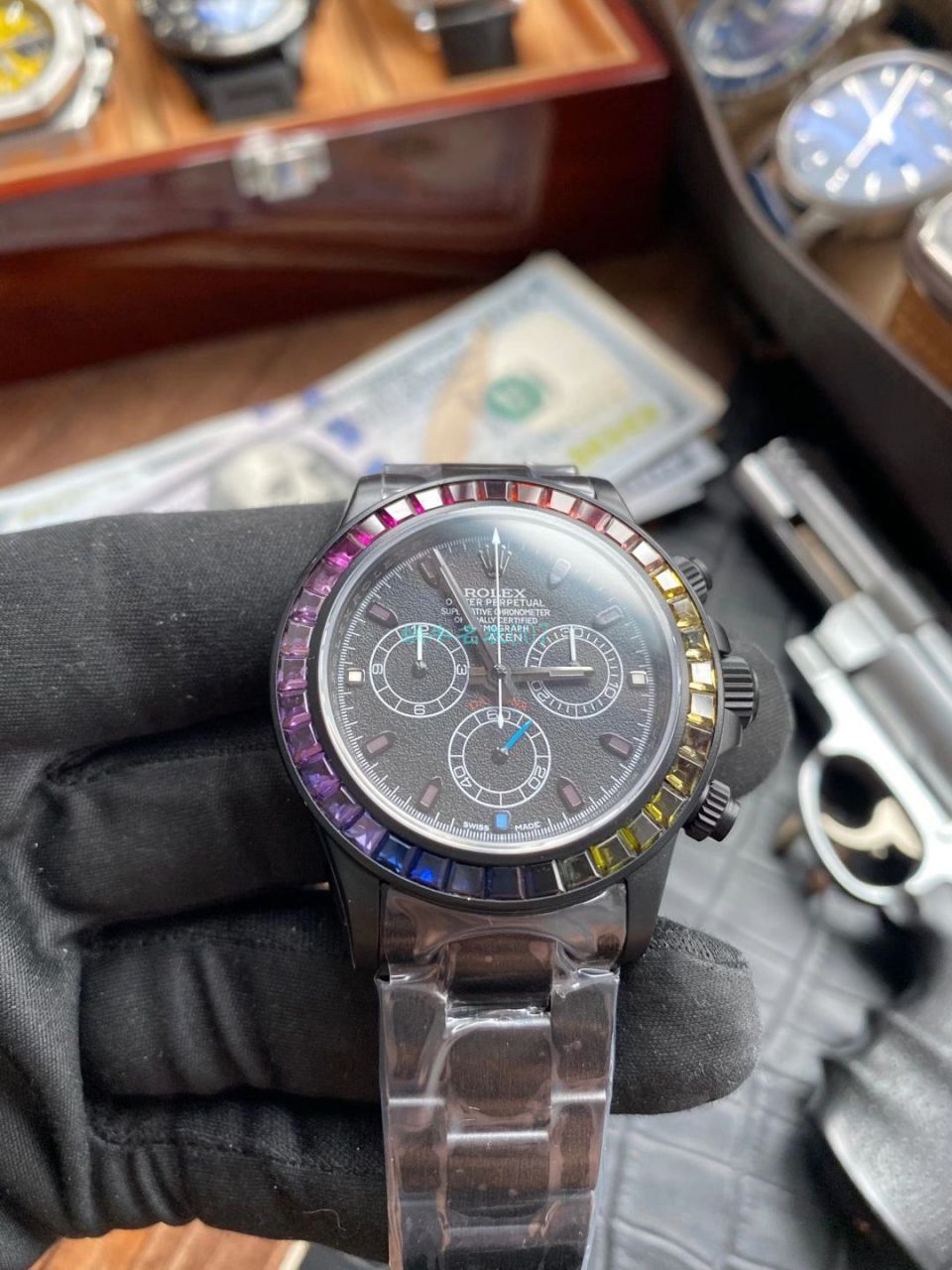 TW Factory  High quality  Replica Blacken改装 Rolex  Ditongna 碳黑钢皇副本 Watches  / R650