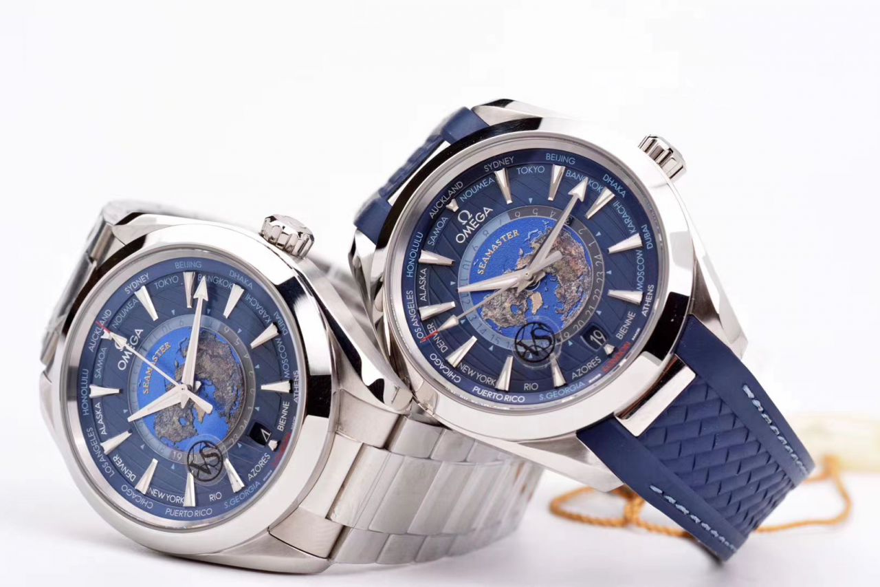 VS Factory OMEGA Seamaster 150米220.10.43.22.03.001，220.12.43.22.03.001限量版世界时 wrist watches  / VS731