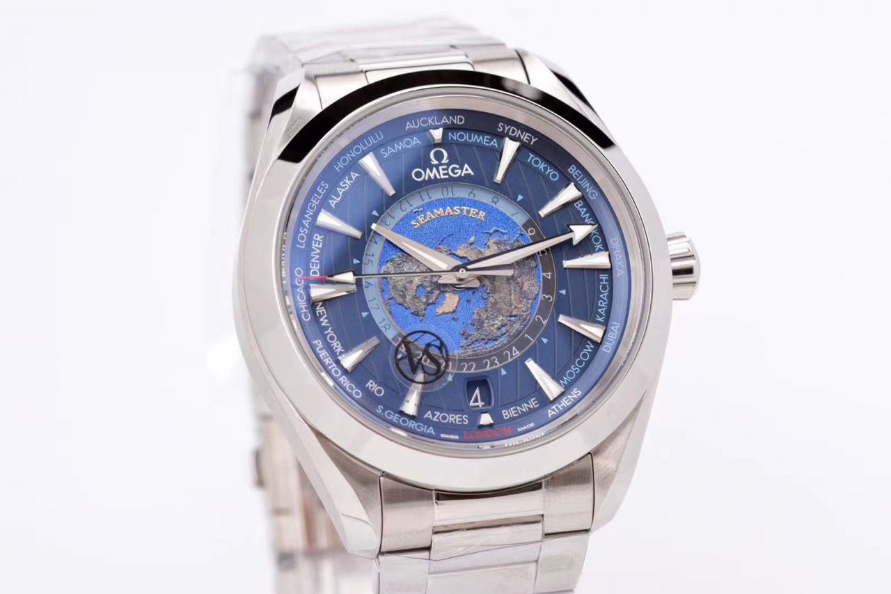 VS Factory OMEGA Seamaster 150米220.10.43.22.03.001，220.12.43.22.03.001限量版世界时 wrist watches  / VS731