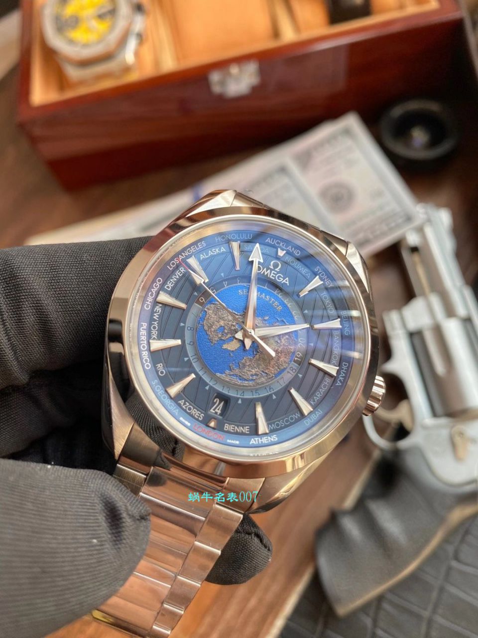 VS Factory OMEGA Seamaster 150米220.10.43.22.03.001，220.12.43.22.03.001限量版世界时 wrist watches  / VS731