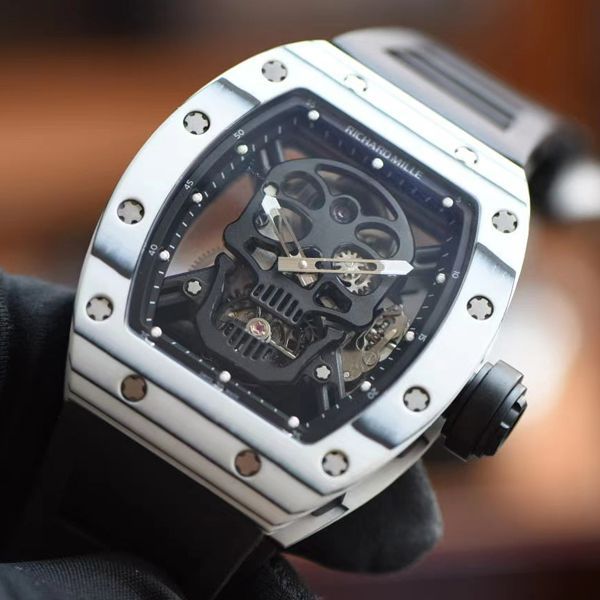 【 Video analysis 】JB Factory  RICHARD MILLE RM52-011比1 Copy  Watches 真 Tourbillon  carbon fiber 骷髅头鬼王