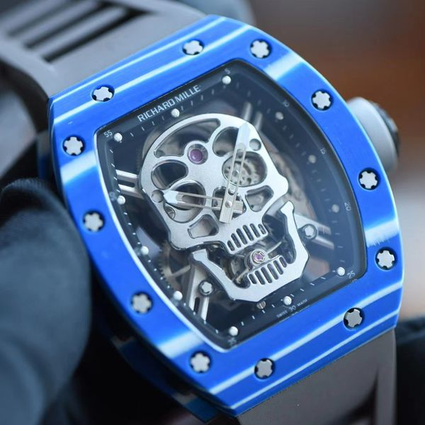 【 Video analysis 】JB Factory  RICHARD MILLE RM52-01 High quality  Replica Watches 真 Tourbillon  carbon fiber 骷髅头鬼王