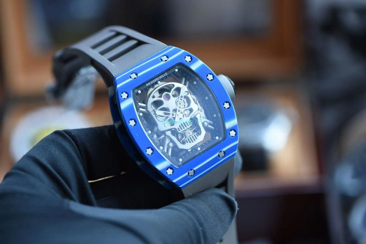 【 Video analysis 】JB Factory  RICHARD MILLE RM52-01 High quality  Replica Watches 真 Tourbillon  carbon fiber 骷髅头鬼王 / RM52-01A