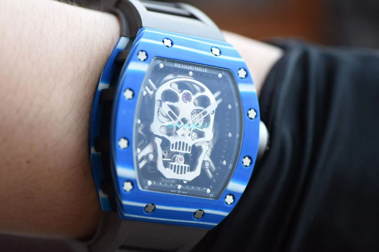 【 Video analysis 】JB Factory  RICHARD MILLE RM52-01 High quality  Replica Watches 真 Tourbillon  carbon fiber 骷髅头鬼王 / RM52-01A