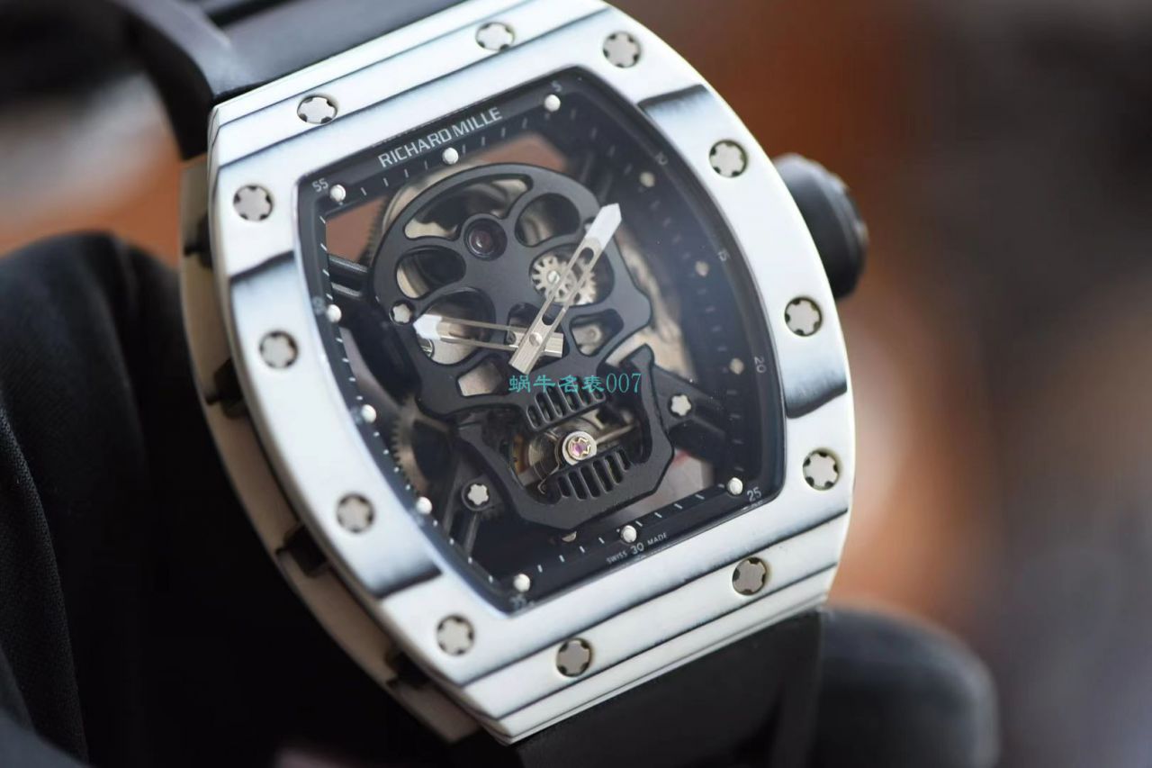 【 Video analysis 】JB Factory  RICHARD MILLE RM52-01 High quality  Replica Watches 真 Tourbillon  carbon fiber 骷髅头鬼王 / RM52-01A