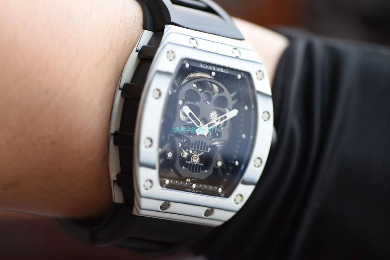 【 Video analysis 】JB Factory  RICHARD MILLE RM52-01 High quality  Replica Watches 真 Tourbillon  carbon fiber 骷髅头鬼王 / RM52-01A