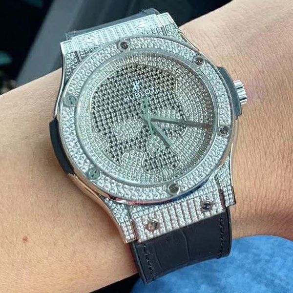 WWF Factory  High quality  Replica Watches  hublot 经典融合满钻511.NX.9000.LR.1704.SKULL wrist watches 
