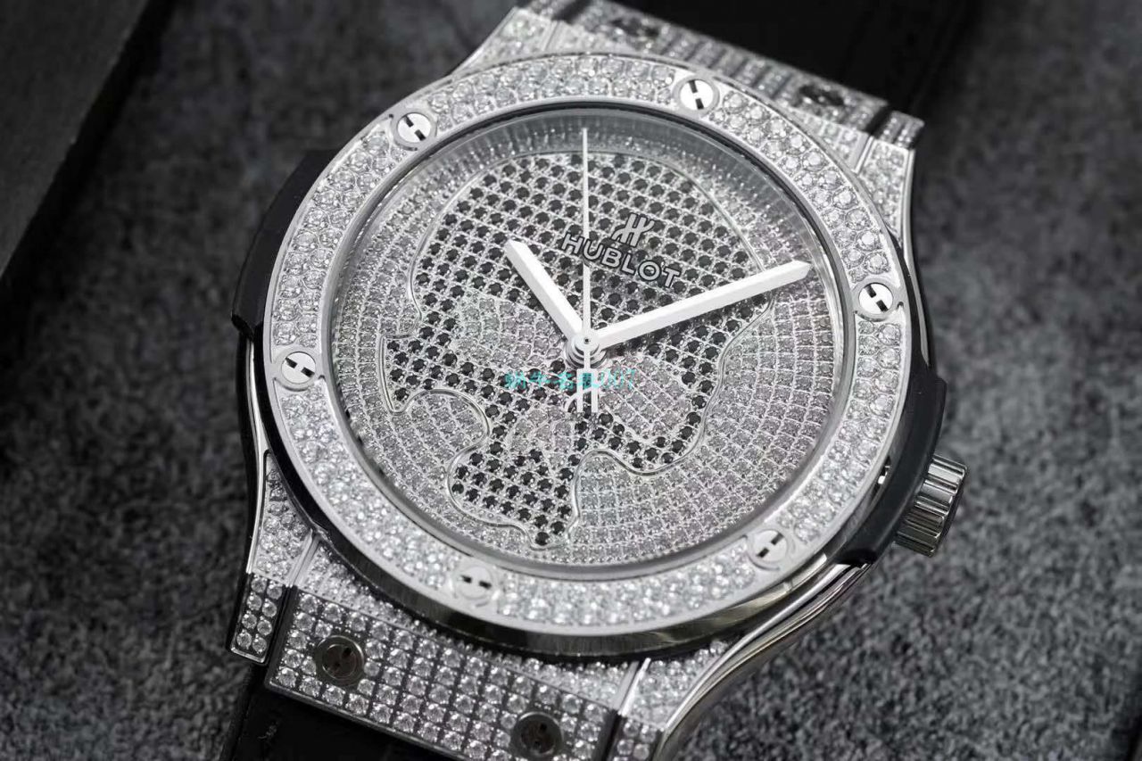 WWF Factory  High quality  Replica Watches  hublot 经典融合满钻511.NX.9000.LR.1704.SKULL wrist watches  / YB103
