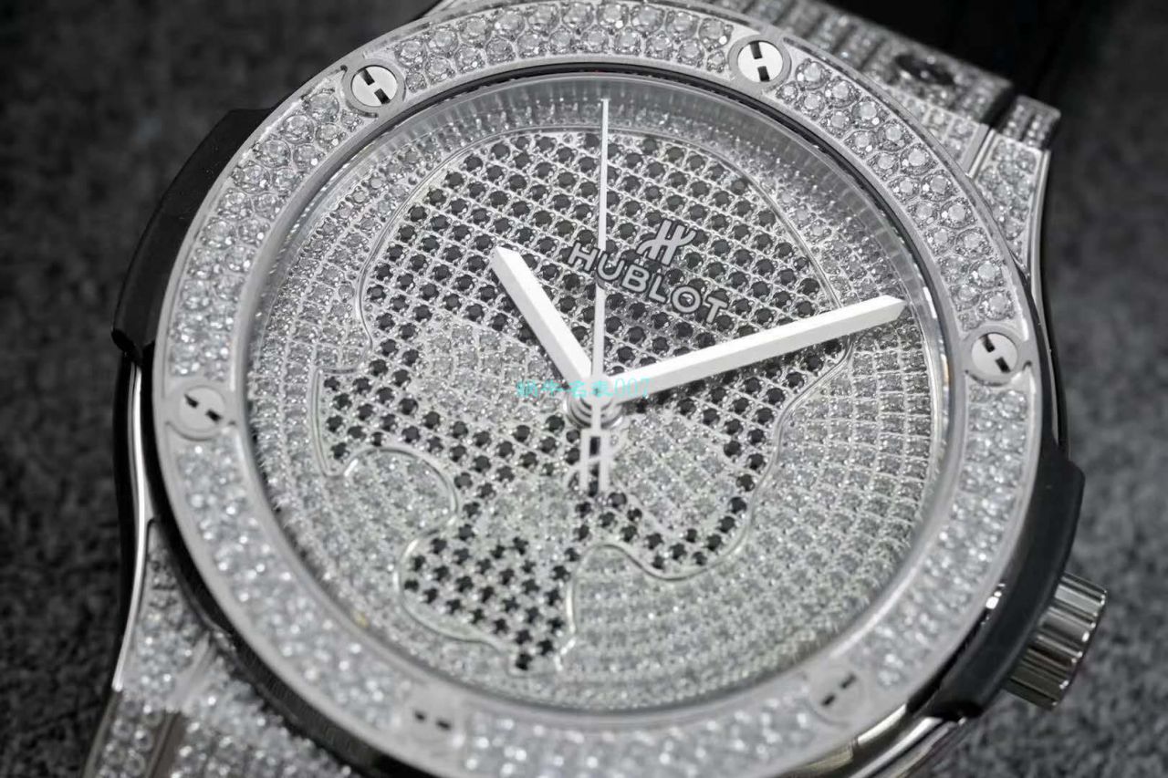 WWF Factory  High quality  Replica Watches  hublot 经典融合满钻511.NX.9000.LR.1704.SKULL wrist watches  / YB103