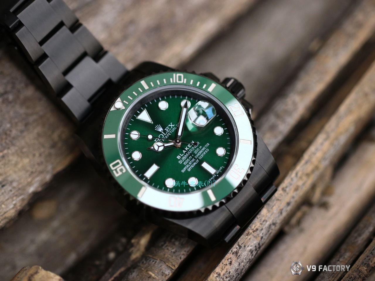 V9 Factory  Rolex 水鬼 top  Replica Watches BLAKEN  SUBMARINER  DATE LV官方同款曜黑改装版 / R670