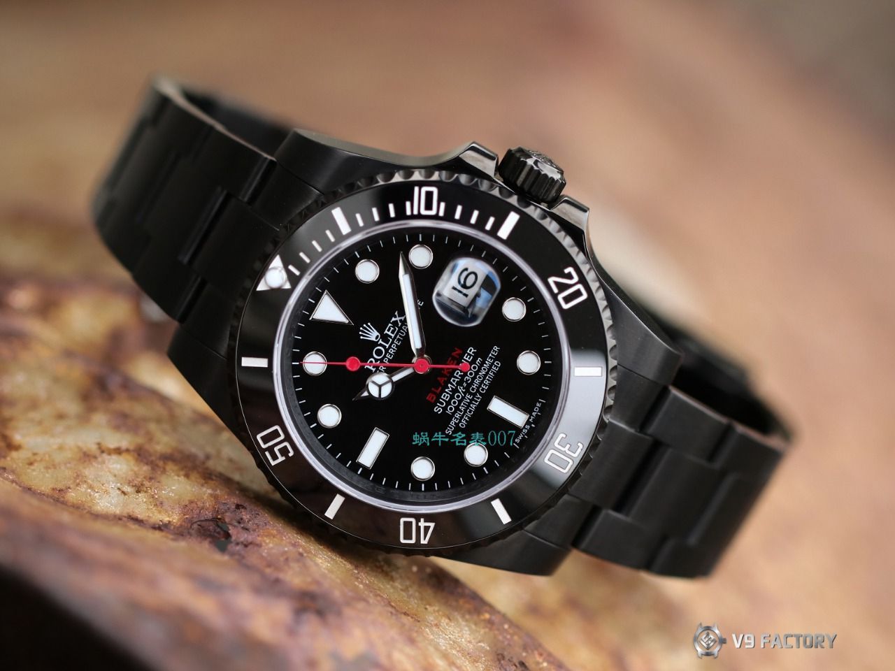 V9 Factory  Rolex 水鬼 top  Replica Watches BLAKEN  SUBMARINER  DATE LV官方同款曜黑改装版 / R670