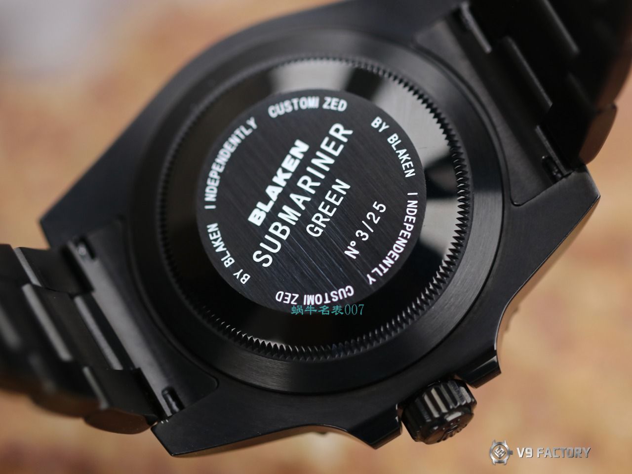 V9 Factory  Rolex 水鬼 top  Replica Watches BLAKEN  SUBMARINER  DATE LV官方同款曜黑改装版 / R670