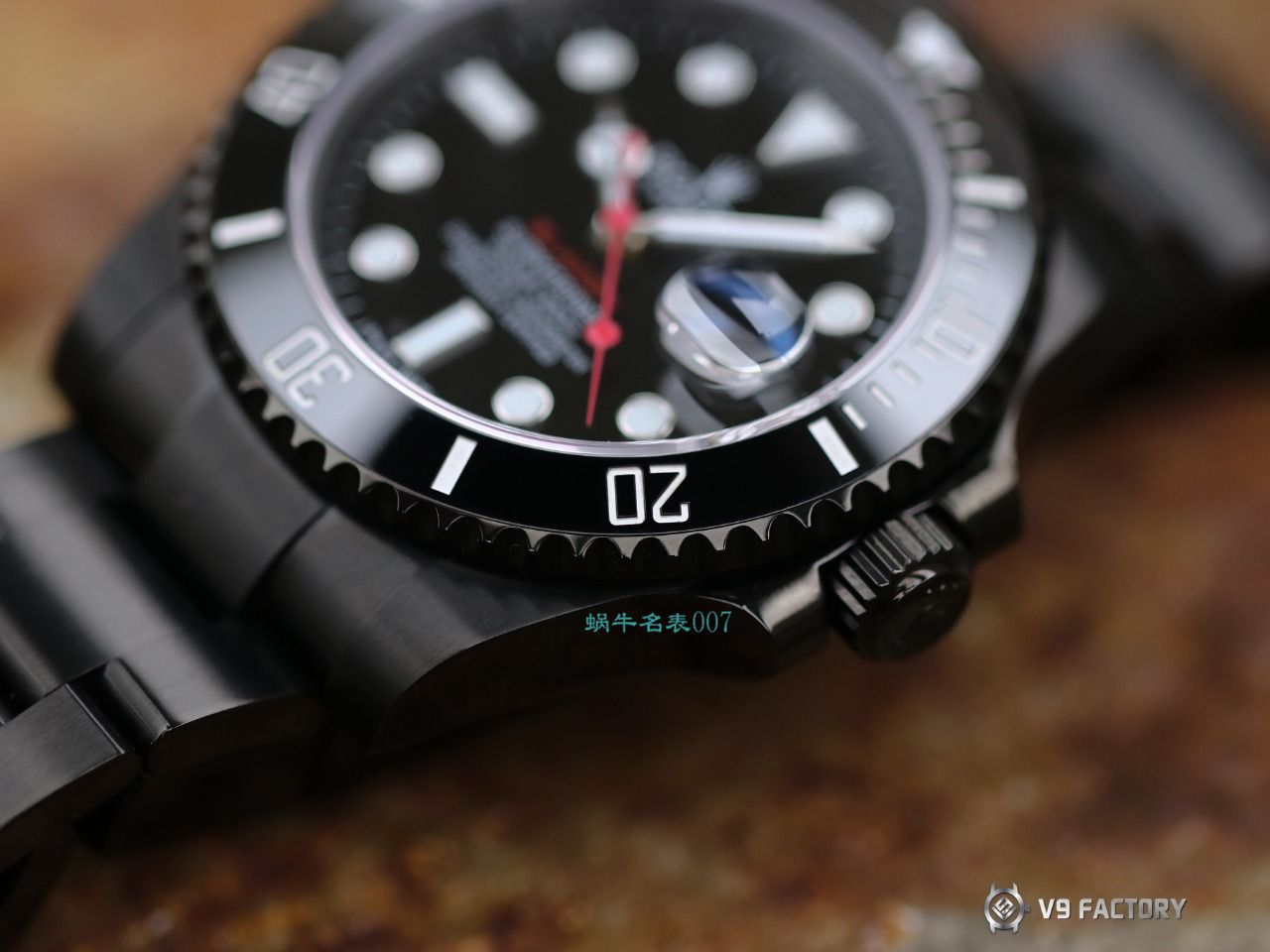 V9 Factory  Rolex 水鬼 top  Replica Watches BLAKEN  SUBMARINER  DATE LV官方同款曜黑改装版 / R670