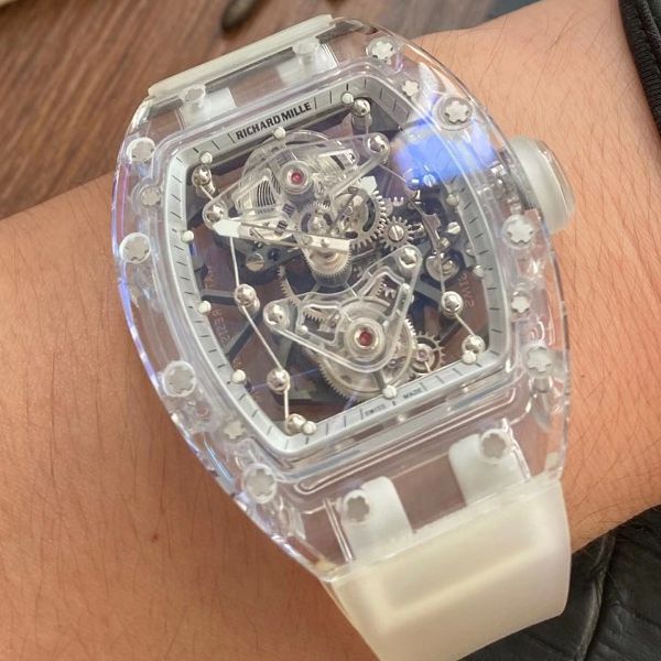 【 Video analysis 】EUR  Factory  RICHARD MILLE  Tourbillon RM056，RM 56-02雪琉璃全透明1比1 Replica Watches 