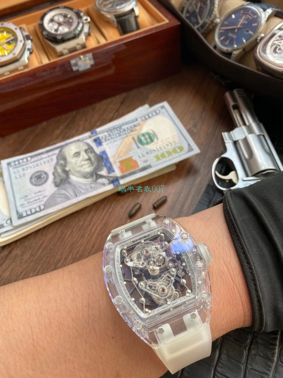 【 Video analysis 】EUR  Factory  RICHARD MILLE  Tourbillon RM056，RM 56-02雪琉璃全透明1比1 Replica Watches  / RM 56-02EUR