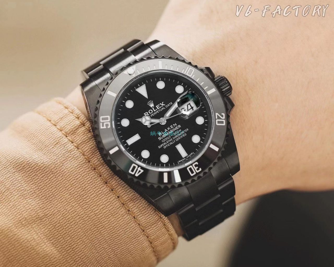 V6 Factory 魔改装 Rolex  Submariner 暗夜黑特别版 Replica Copy BLAKEN 116610LN SUBMARINER DATE Watches  / R672
