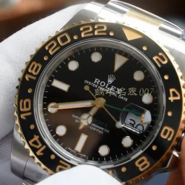 【 Video analysis 】AR Factory 1比1 Replica  Rolex 间金 GMT MASTER II Watches 116713-LN-78203 wrist watches 