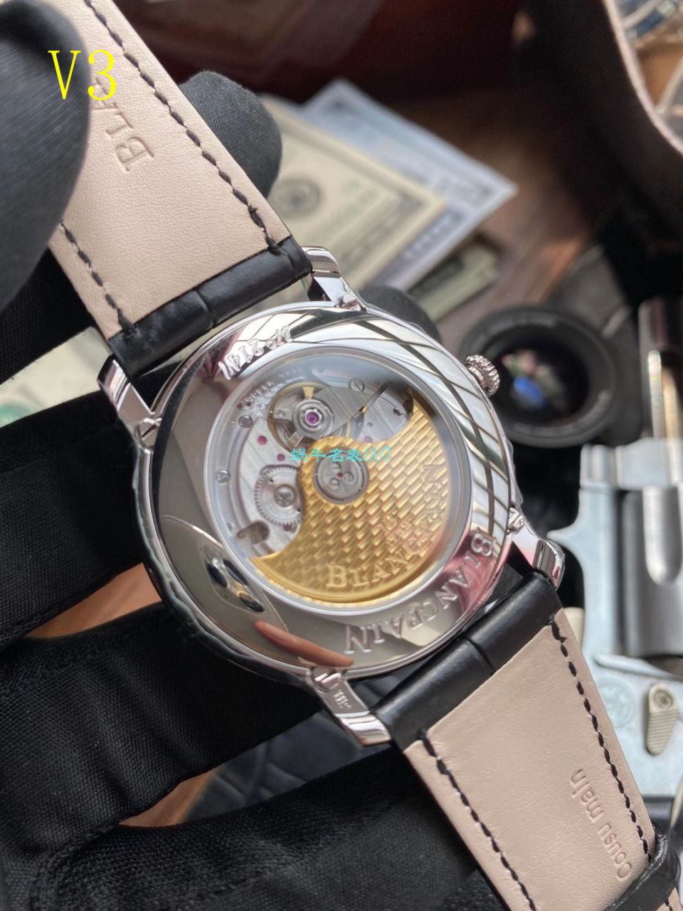 【 Video analysis OM Factory V3版本6654】Blancpain 经典月相6654-1127-55B 1比1 Replica Copy  Watches  / BP073