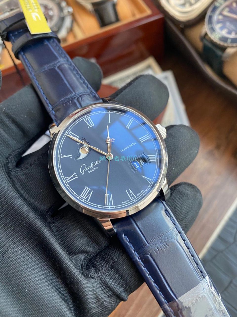 【视频最大的 Replica Watches 网站】V9 Factory glashuette original原创议员月相100-04-05-12-30 wrist watches  / GLA069