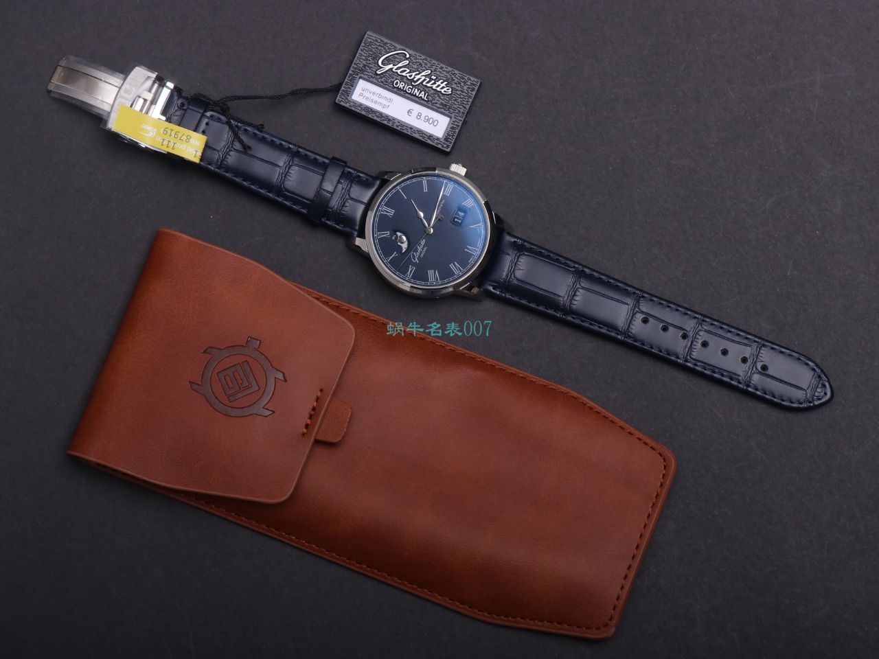 【视频最大的 Replica Watches 网站】V9 Factory glashuette original原创议员月相100-04-05-12-30 wrist watches  / GLA069