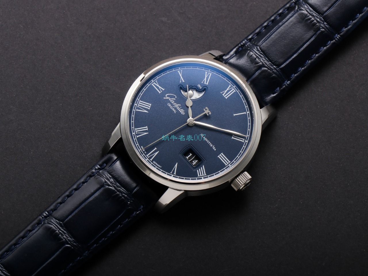 【视频最大的 Replica Watches 网站】V9 Factory glashuette original原创议员月相100-04-05-12-30 wrist watches  / GLA069