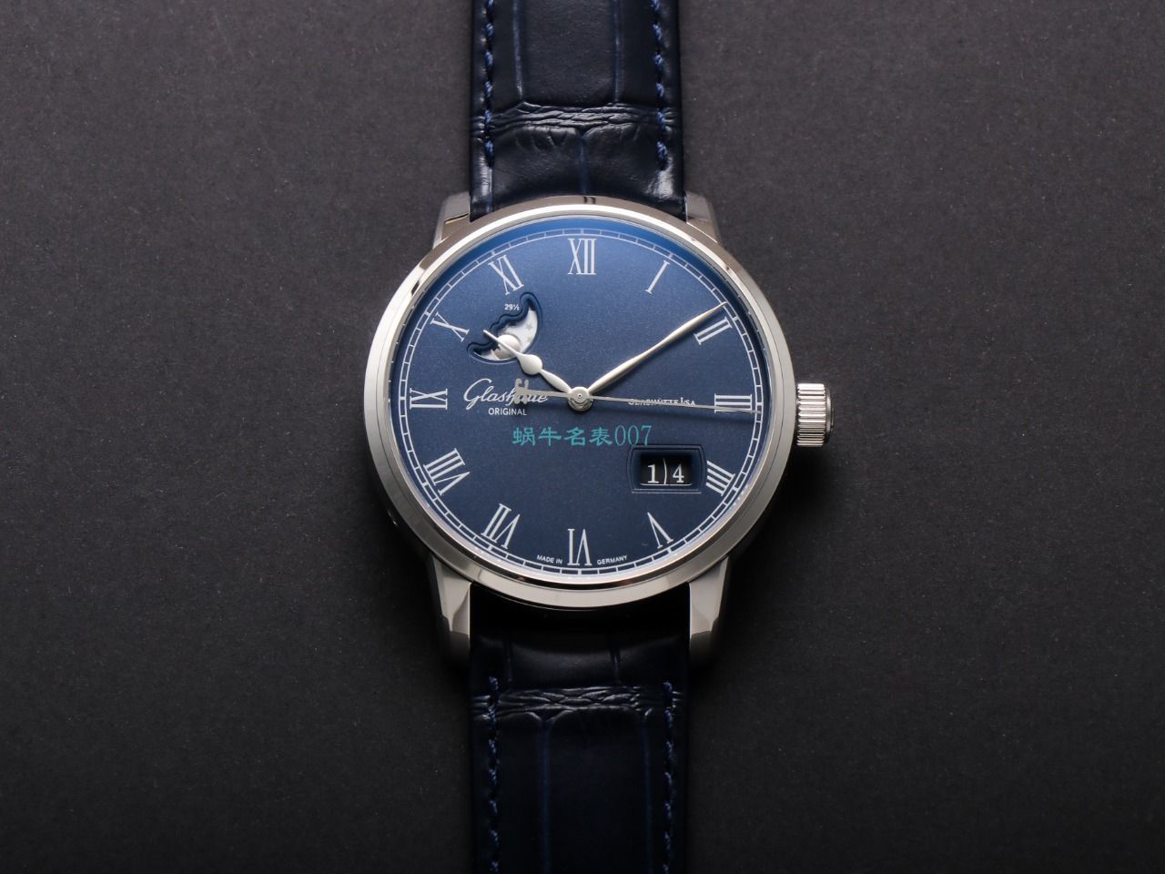 【视频最大的 Replica Watches 网站】V9 Factory glashuette original原创议员月相100-04-05-12-30 wrist watches  / GLA069