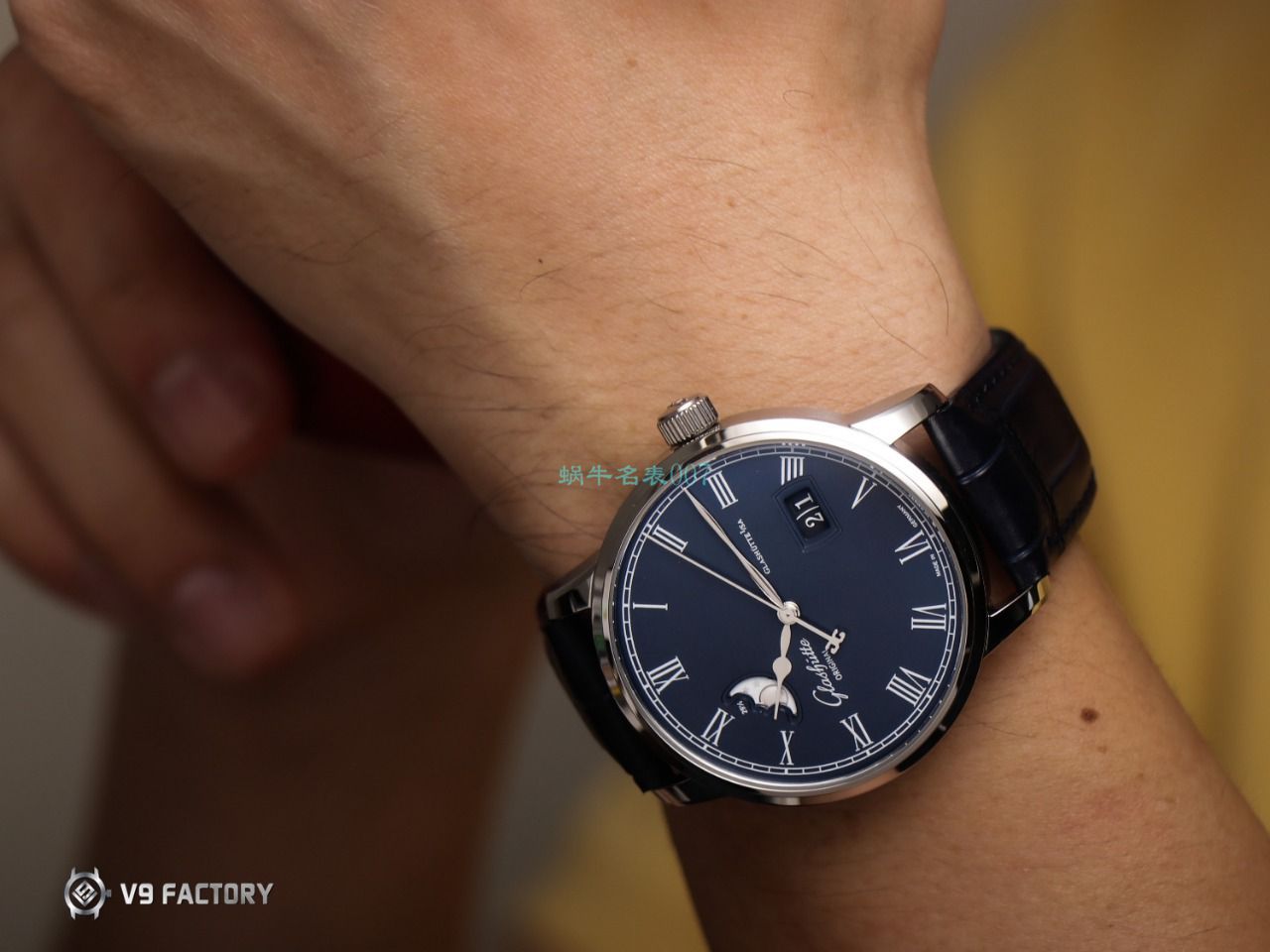 【视频最大的 Replica Watches 网站】V9 Factory glashuette original原创议员月相100-04-05-12-30 wrist watches  / GLA069