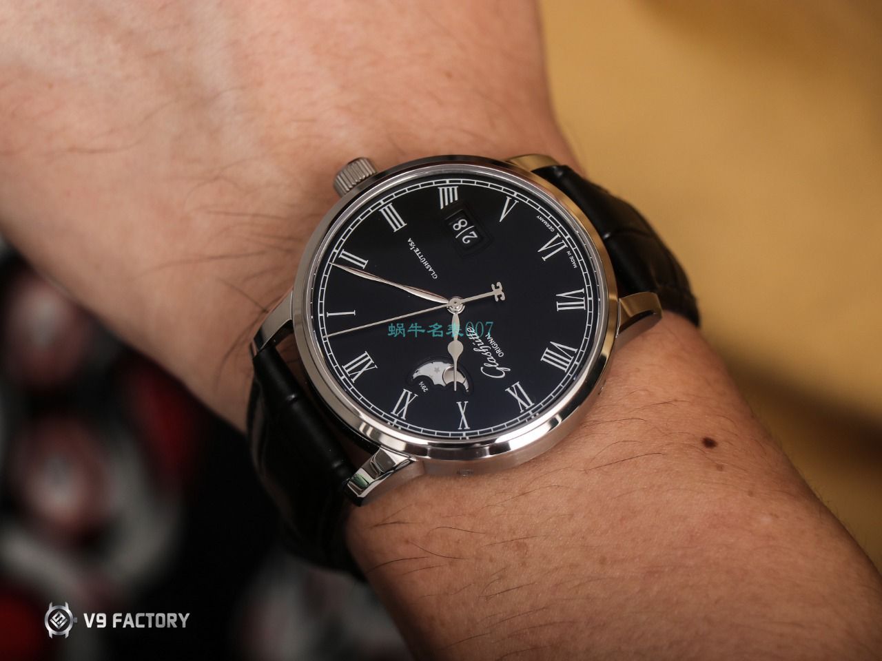 【视频最大的 Replica Watches 网站】V9 Factory glashuette original原创议员月相100-04-05-12-30 wrist watches  / GLA069