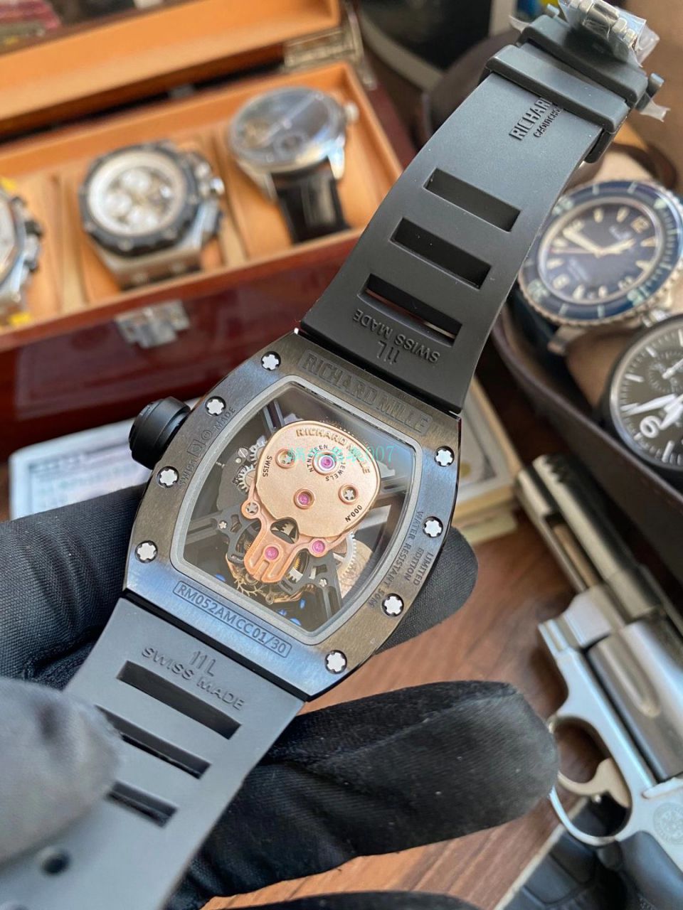 JB RICHARD MILLE RM52-01 top  Replica Copy 真 Tourbillon RICHARD MILLE骷髅头 wrist watches  / JBRM52-01