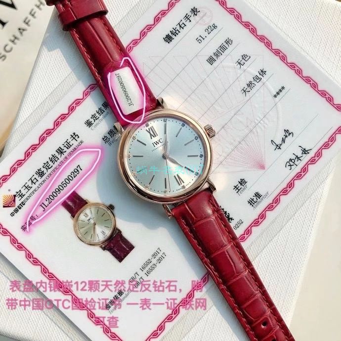  TOP 原单真钻 IWC 柏涛菲诺系列IW357405,IW357401女装 / WG580