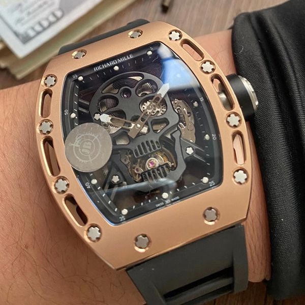 JB Factory  RICHARD MILLE RM52-01真 Tourbillon 1比1 High quality  Replica Watches RICHARD MILLE骷髅头 wrist watches 